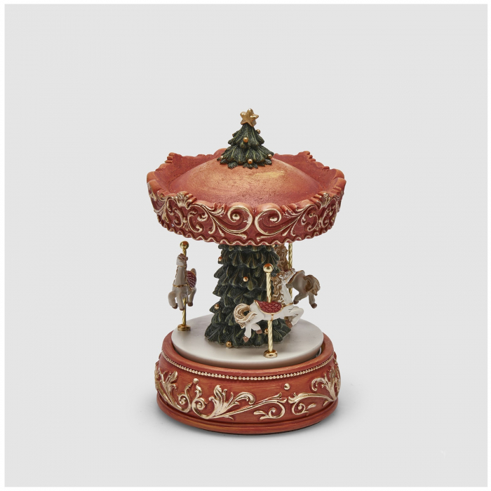 Decoratiune Carusel de Craciun cu bradut, 19x12 cm, multicolor - BraziPremium.ro [2]