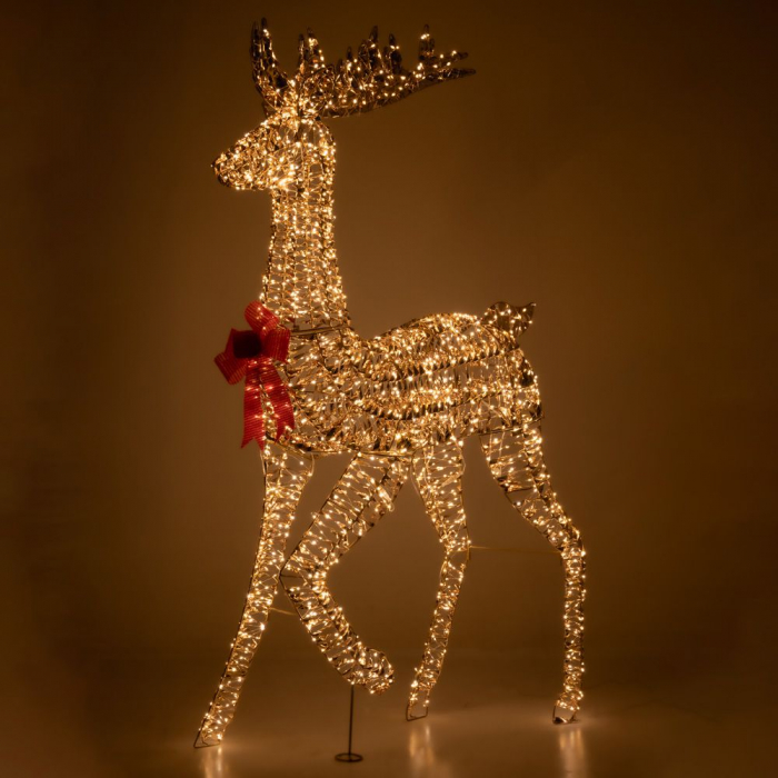 Decoratiune exterior Craciun model Ren cu lumina calda, 1440 LED, 90x27x180 cm,  IP44  - BraziPremium.ro [2]