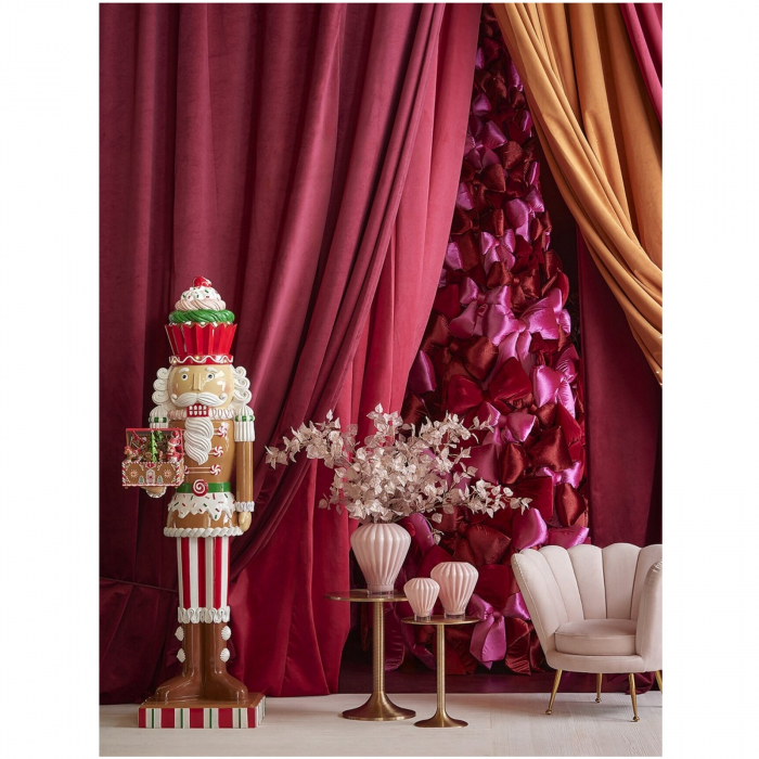 Decoratiune funda pentru brad din catifea, 25x21 cm, bordeaux - BraziPremium.ro [4]