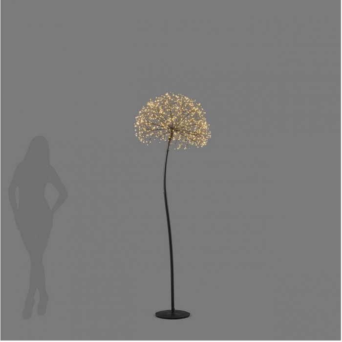Decoratiune interior Craciun model Floare, 1200 MicroLED, 210 cm, IP44, lumina calda, negru - BraziPremium By OLLMA [2]