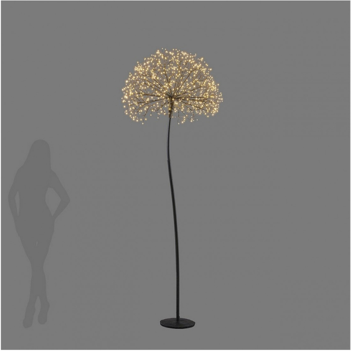 Decoratiune interior Craciun model Floare, 1200 MicroLED, 240 cm, IP44, lumina calda, negru - BraziPremium By OLLMA [2]
