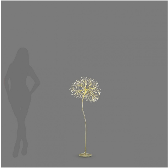 Decoratiune interior Craciun model Floare, 384 MicroLED, 120 cm, IP44, lumina calda, auriu - BraziPremium By OLLMA [11]