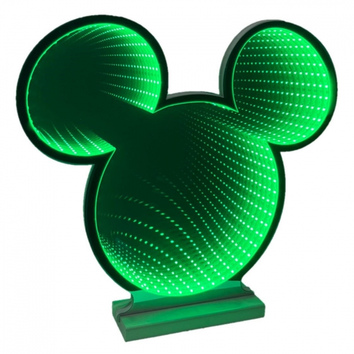 Decoratiune luminoasa Mickey Mouse, Infinity Light, pentru interior, 40 cm, verde - BraziPremium By OLLMA [1]