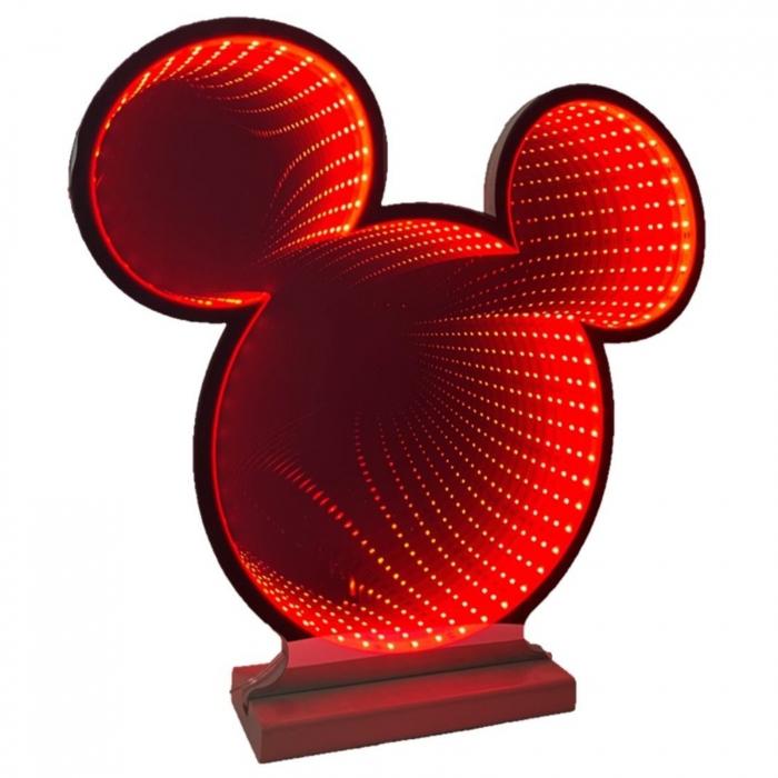 Decoratiune luminoasa Mickey Mouse, Infinity Light, pentru interior, 40 cm, rosu - BraziPremium By OLLMA [1]