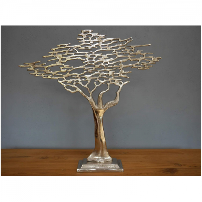 Decoratiune metal Copacul Vietii, 60 cm, argintiu metalizat - BraziPremium.ro [2]