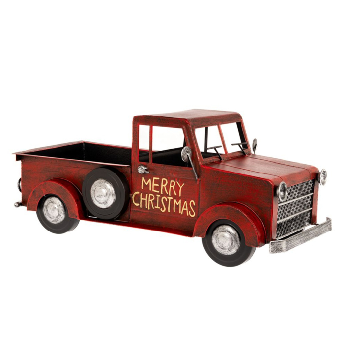 Decoratiune metalica Masina Merry Christmas, 55x26x23 cm, rosu - BraziPremium.ro [1]