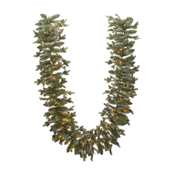 Ghirlanda artificiala Craciun Pino Argentato cu MiniLED-uri, 270 cm, IP44, verde - BraziPremium By OLLMA [3]