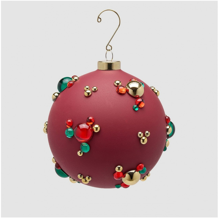 Glob brad Craciun Bubble Ball, 12 cm, rosu - BraziPremium By OLLMA [2]