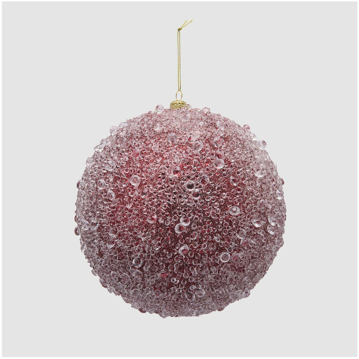 Glob brad Craciun cu aspect inghetat, 12 cm, visiniu - BraziPremium By OLLMA [2]