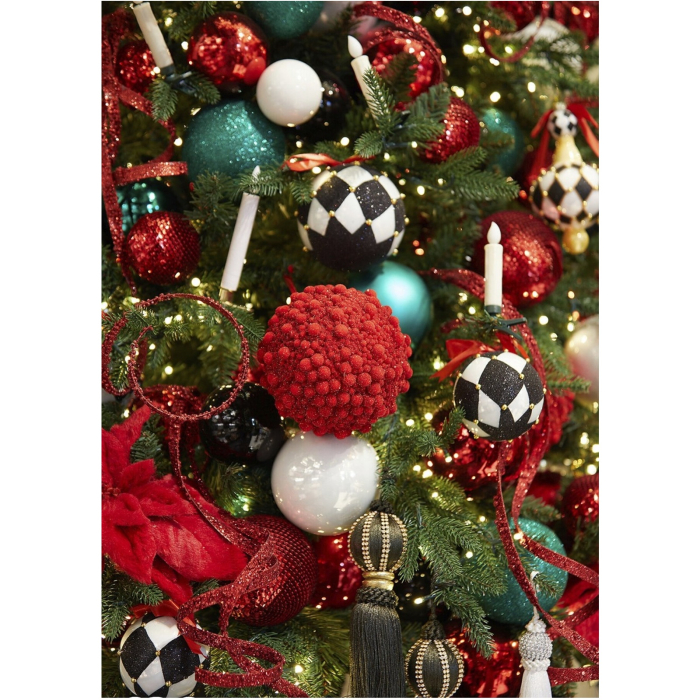 Glob brad Craciun Glitter Bubble, 12 cm, rosu - BraziPremium By OLLMA [5]