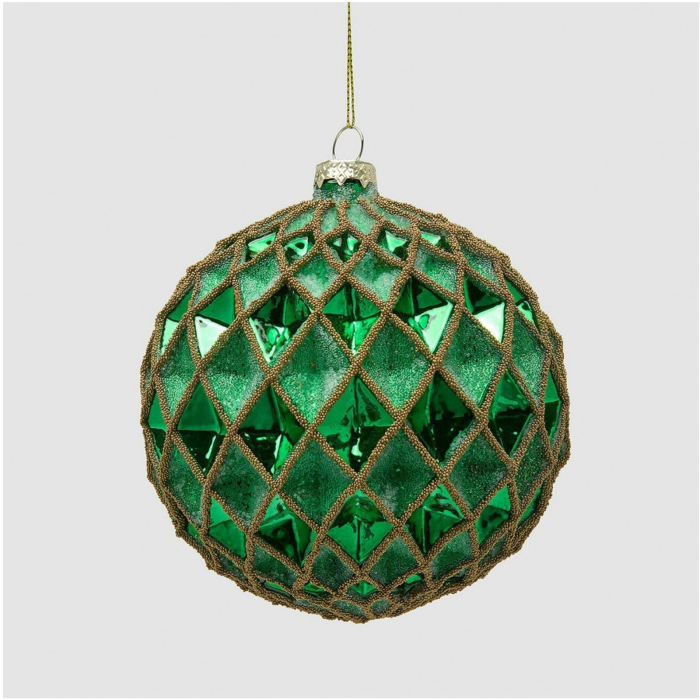 Glob brad Craciun Rhombus, 12 cm, verde - BraziPremium By OLLMA [2]