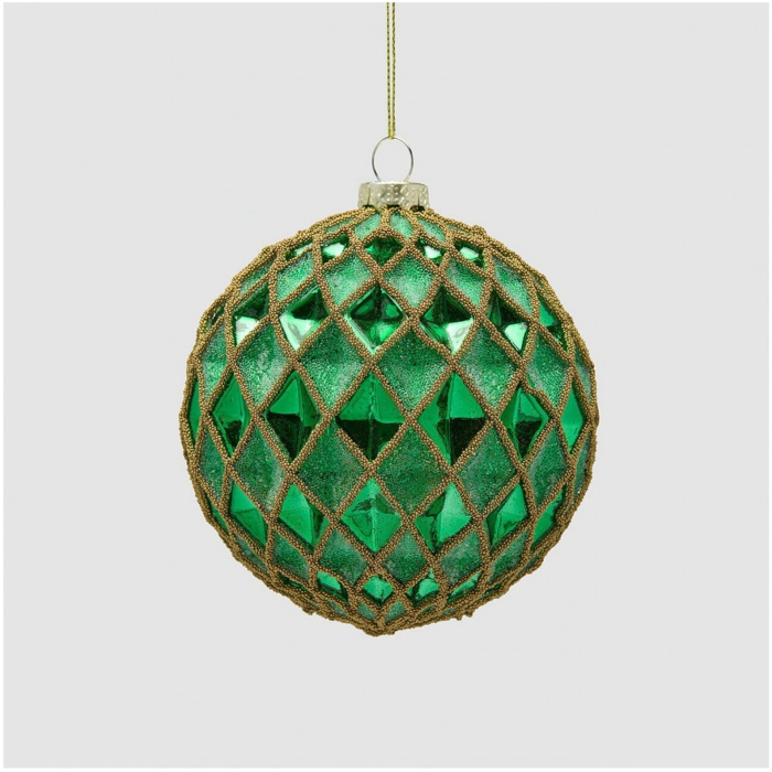 Glob brad Craciun Rhombus, 10 cm, verde - BraziPremium By OLLMA [2]