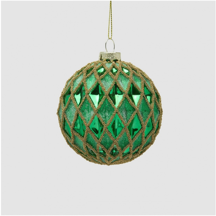 Glob brad Craciun Rhombus, 8 cm, verde - BraziPremium By OLLMA [2]