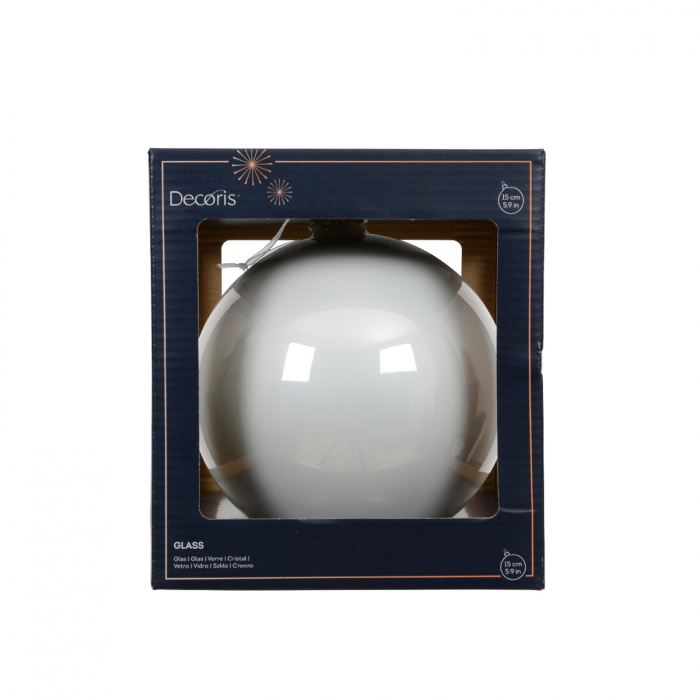 Glob brad Craciun stralucitor, 15 cm, alb - BraziPremium.ro [2]