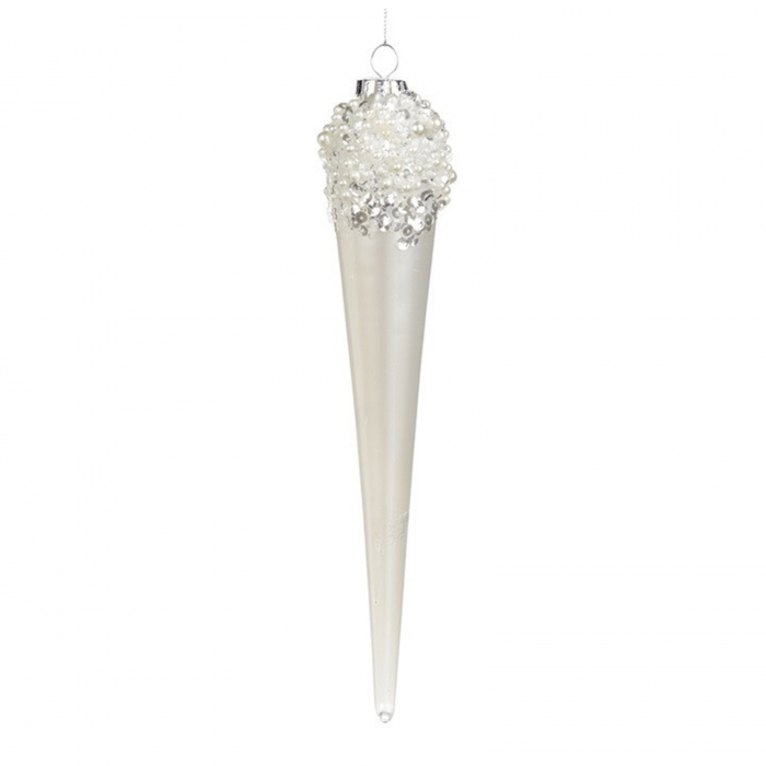 Glob brad model turture de sticla cu perle, 24 cm, transparent - BraziPremium.ro [1]
