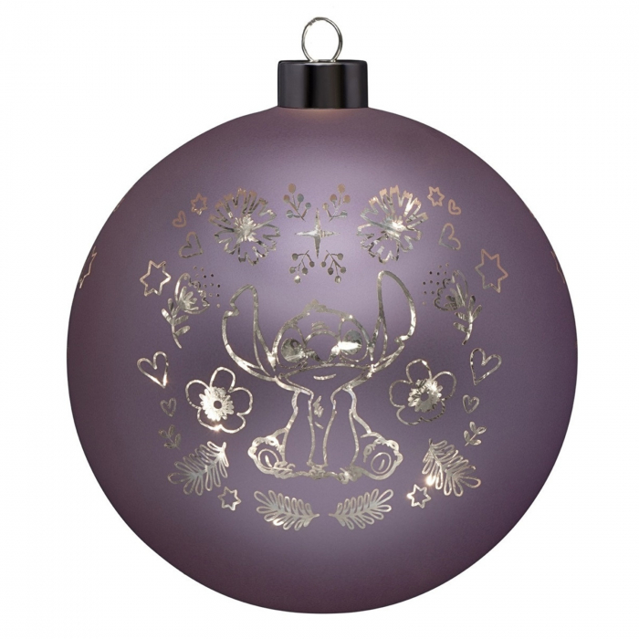 Glob decorativ cu LED-uri Stitch, Disney, 15 cm, sticla, mov - BraziPremium By OLLMA [1]
