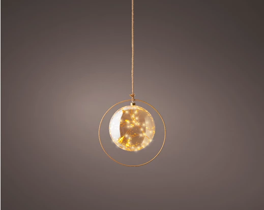 Glob decorativ cu 40 microled, diametru 26 cm, lumina alb cald, sticla - Brazipremium.ro [2]