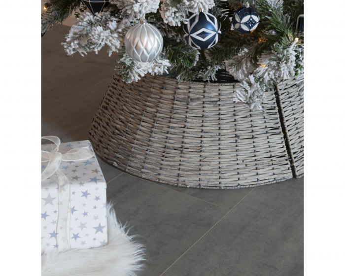 Husa pentru suport brad Craciun, 70 x 28 cm, salcie, gri - BraziPremium.ro [2]