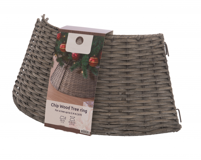 Husa pentru suport brad Craciun, 70 x 28 cm, salcie, gri - BraziPremium.ro [3]