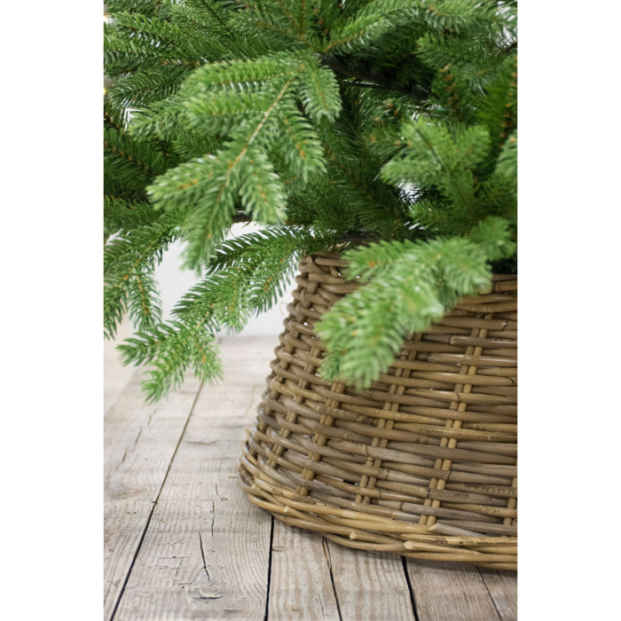 Husa pentru suport brad Craciun alb spalat, ratan, 65 x 26 cm - BraziPremium.ro [2]