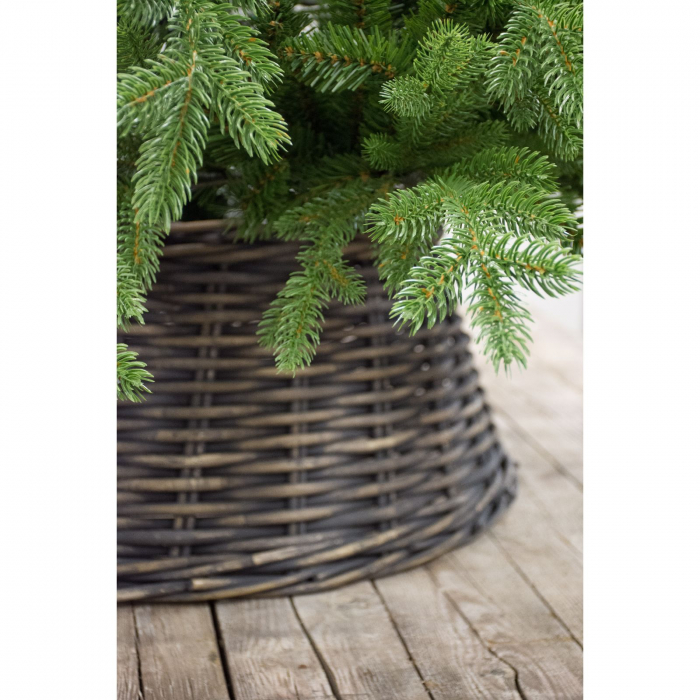 Husa pentru suport brad Craciun gri spalat, ratan, 65 x 26 cm [2]
