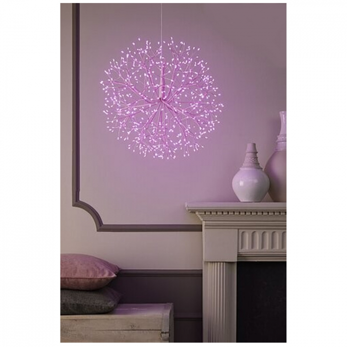 Instalatie Craciun model sfera cu microleduri, 40 cm, roz - Brazipremium.ro [4]