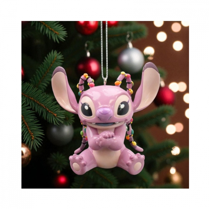 Ornament brad 3D Angel, Lilo & Stitch, 8 cm, roz - BraziPremium By OLLMA [2]