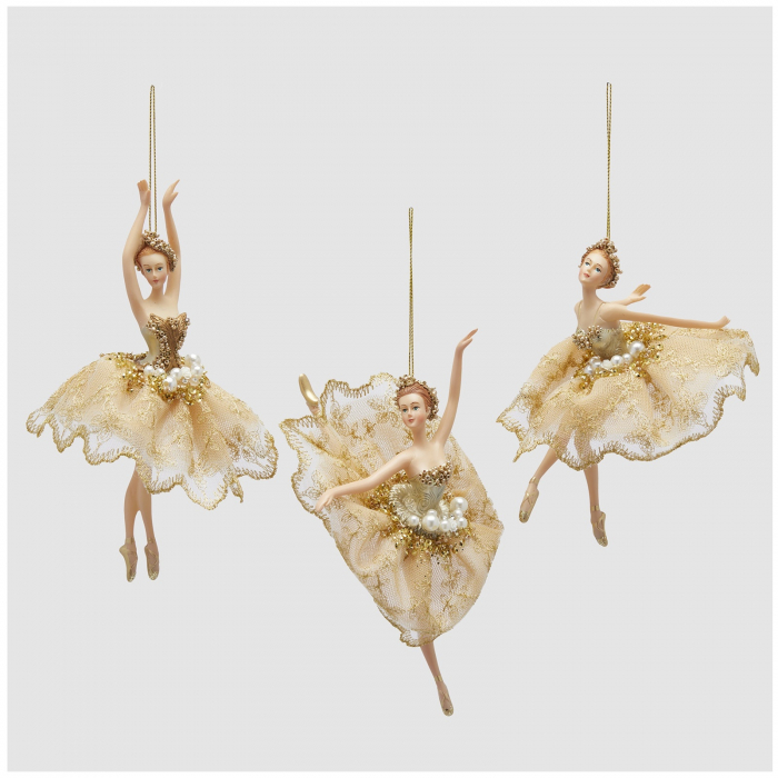 Ornament brad balerina Imperatrice, 17 cm, auriu - BraziPremium.ro [4]