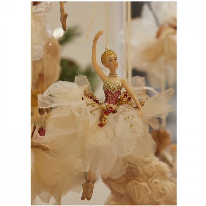Ornament brad balerina Jasmine, 17 cm, auriu - BraziPremium.ro [5]