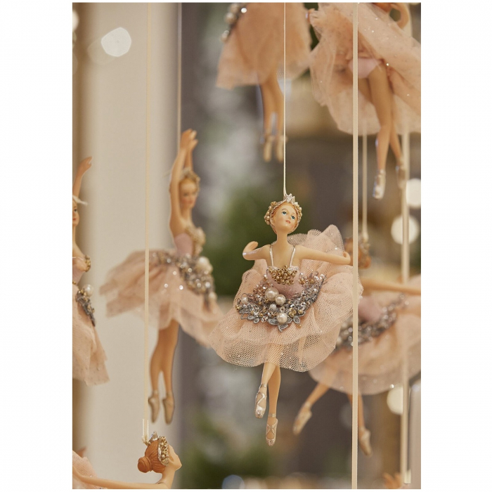 Ornament brad balerina Dolce, 18 cm, roz - BraziPremium.ro [5]