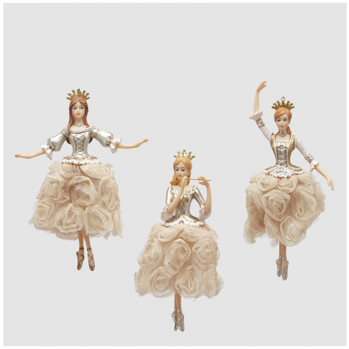 Ornament brad balerina Chloe, 17 cm, champagne gold - BraziPremium.ro [4]