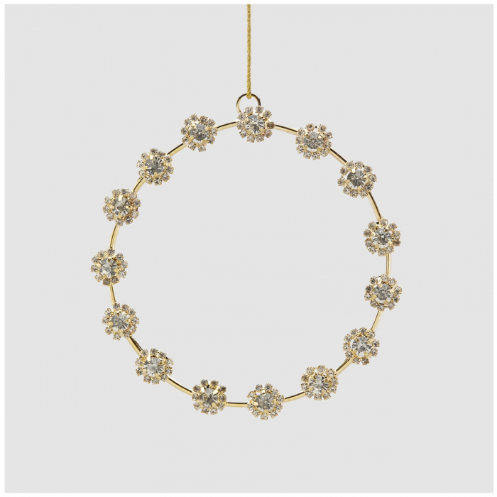 Ornament brad model Coronita cu pietre, 10 cm, auriu - BraziPremium.ro [2]