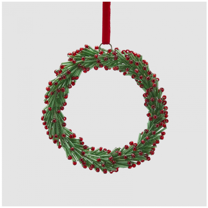 Ornament brad model Coronita Red Berry, 10 cm, verde - BraziPremium.ro [2]
