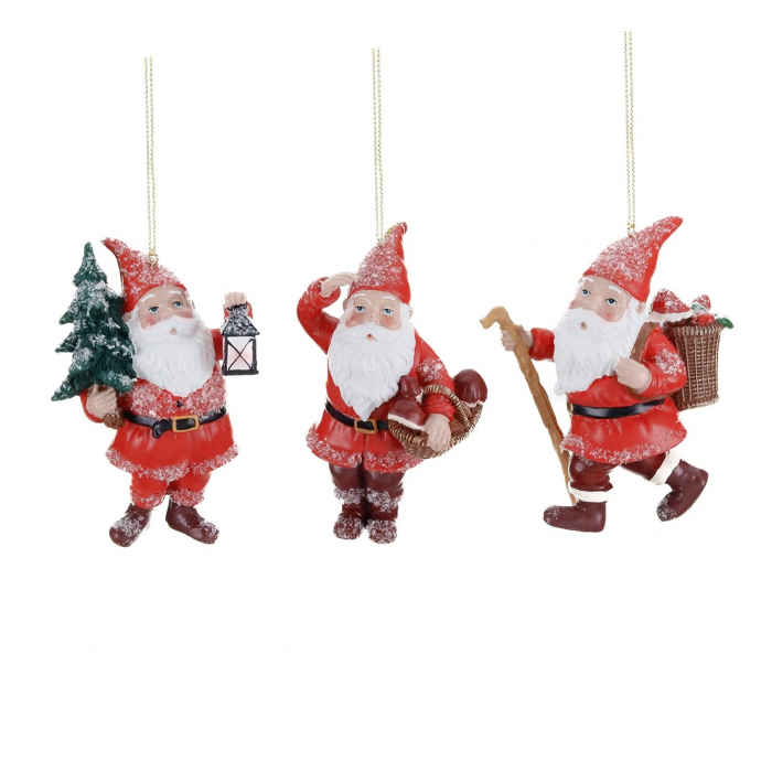 Ornament brad Gnom cu zapada, 9 cm, rosu - BraziPremium By OLLMA [2]