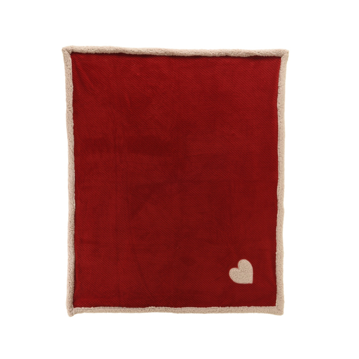 Patura decorativa cu inimioara, 130x150 cm, rosu - BraziPremium By OLLMA [2]