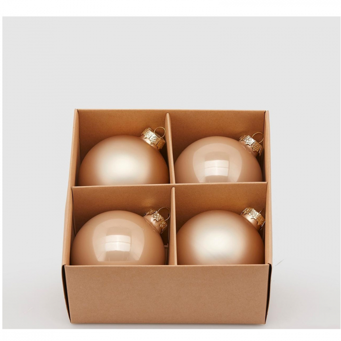 Set 4 globuri brad Christmas Dream, 8 cm, somon - BraziPremium.ro [2]