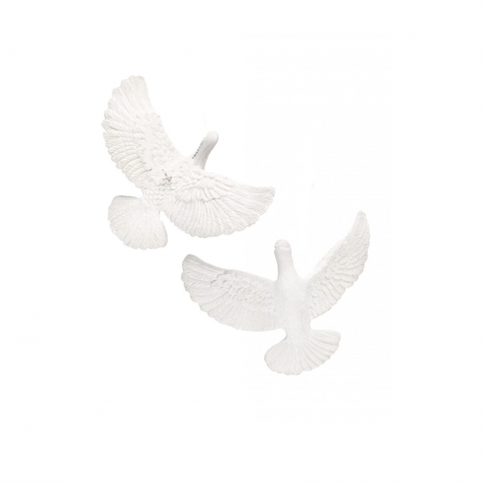 Set 2 ornamente brad Turturelele Prieteniei - Singur Acasa 2, 9 cm, alb - BraziPremium.ro [2]