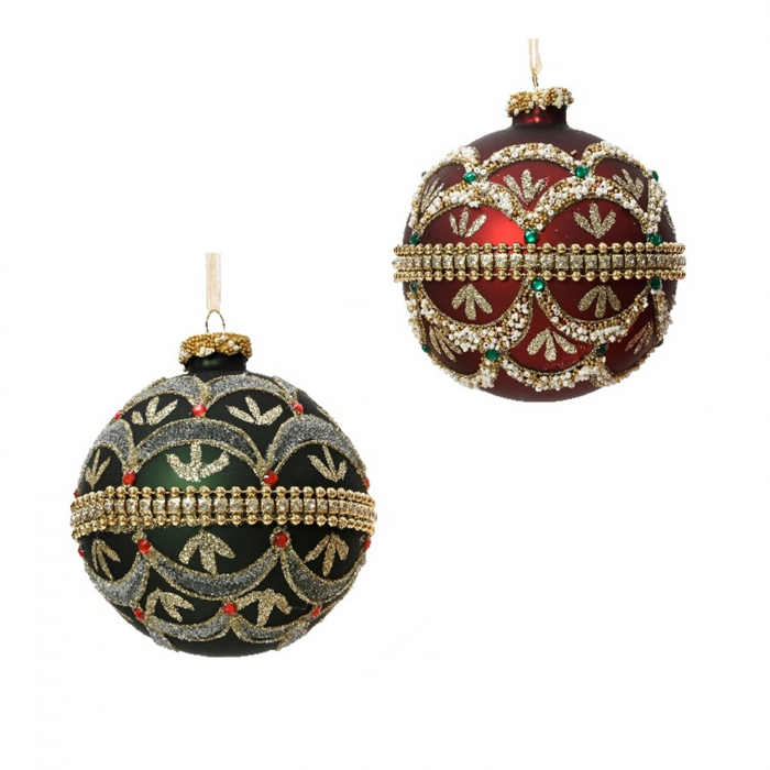 Set 4 globuri brad Craciun Imperial Glow, 10 cm, multicolor - BraziPremium.ro [1]