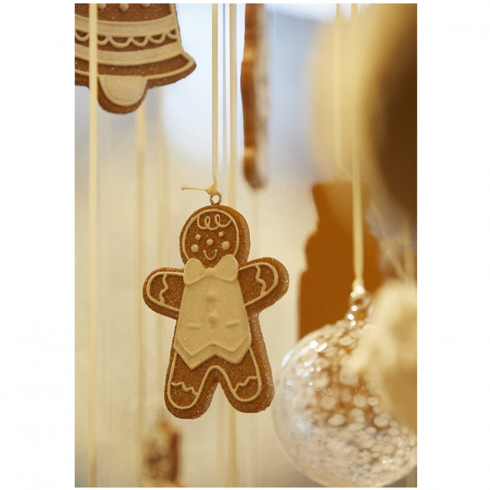 Set 8 ornamente brad model turta dulce, 12 cm, maro - BraziPremium.ro [4]