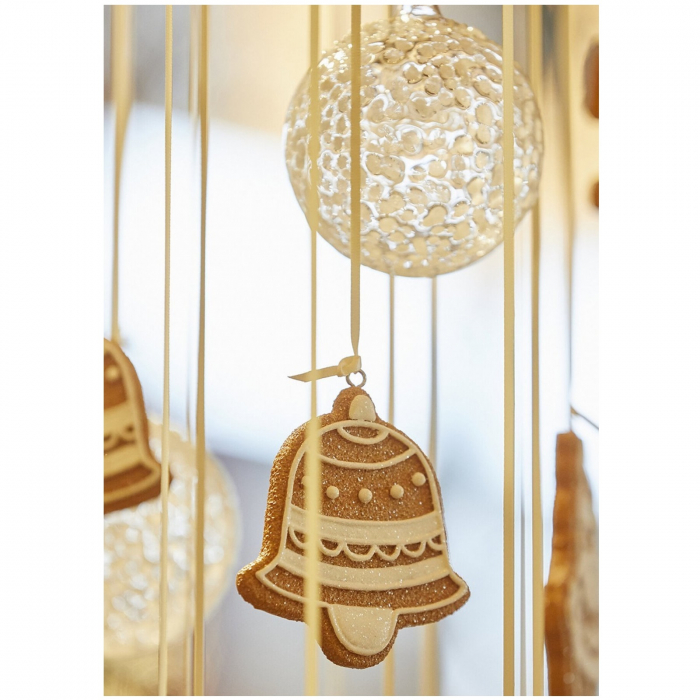 Set 8 ornamente brad model turta dulce, 12 cm, maro - BraziPremium.ro [3]