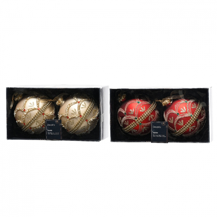Set 4 globuri brad Craciun Royal Elegance, 10 cm, multicolor - BraziPremium.ro [2]