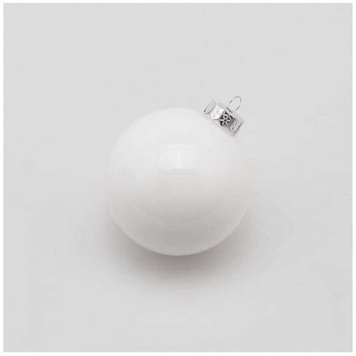 Set 4 globuri brad Christmas Dream, 8 cm, alb - BraziPremium.ro [3]