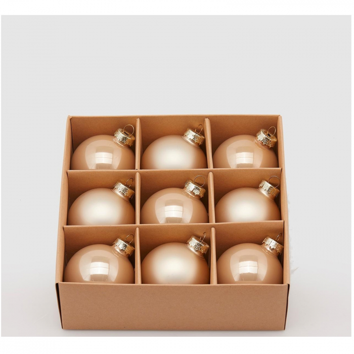 Set 9 globuri brad Christmas Dream, 6 cm, somon - BraziPremium.ro [2]
