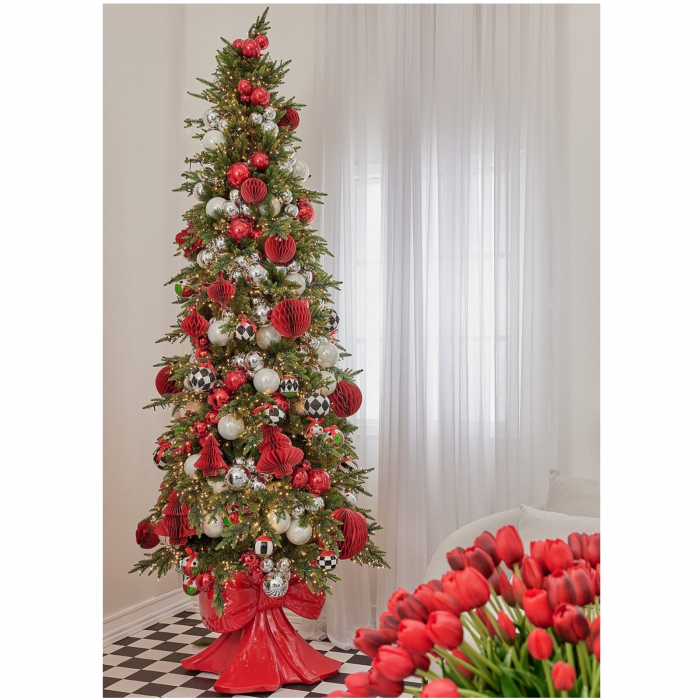 Set 4 globuri brad Christmas Dream, 10 cm, rosu - BraziPremium By OLLMA [5]
