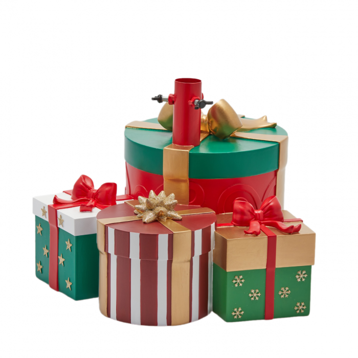 Suport pentru brad model Cadou Craciun, 31x42x36 cm, multicolor - BraziPremium.ro [1]