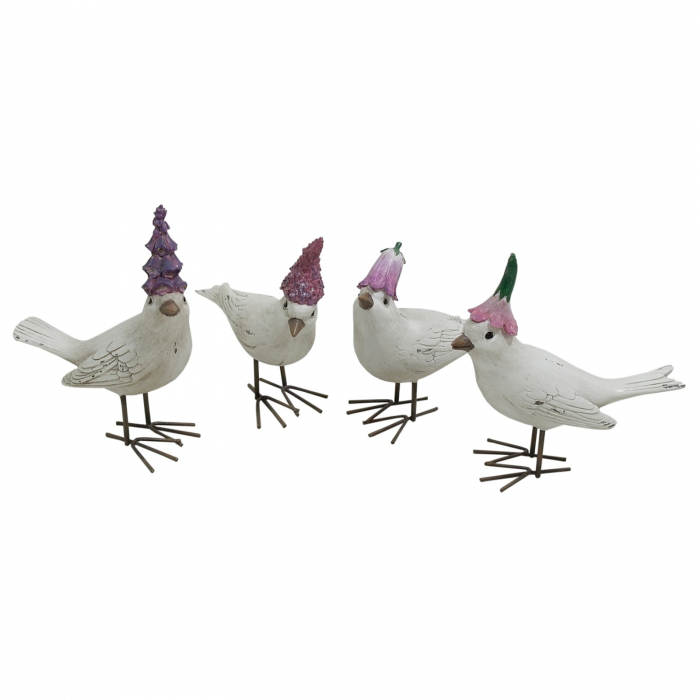 Decoratiune Pasare cu Floare, 10 cm, alb - BraziPremium.ro [2]