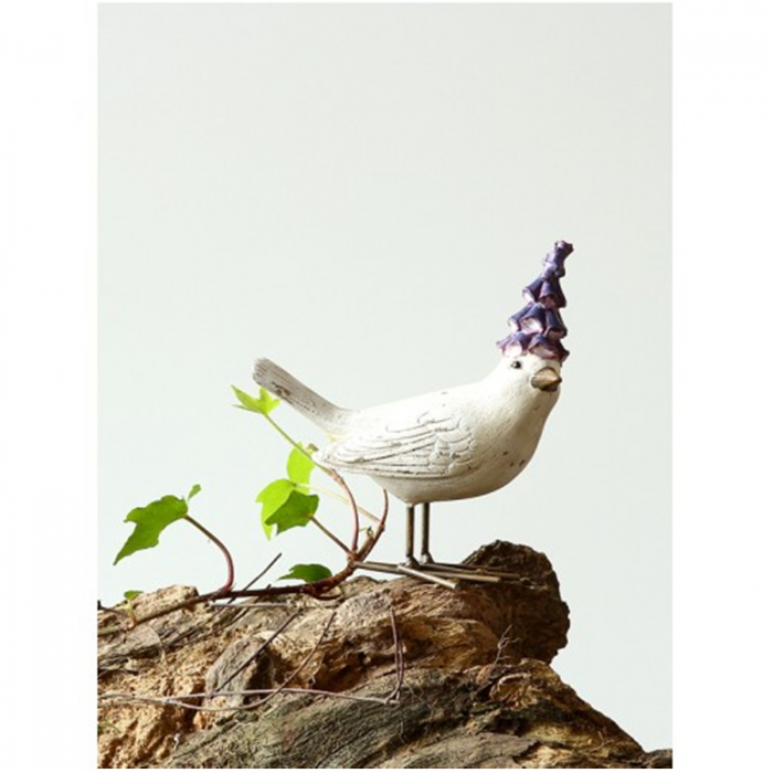 Decoratiune Pasare cu Floare, 10 cm, alb - BraziPremium.ro [5]
