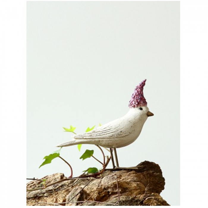 Decoratiune Pasare cu Floare, 10 cm, alb - BraziPremium.ro [6]