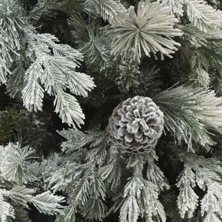Brad artificial cu zapada si conuri Flocked Winter Fantasy, 270 cm - BraziPremium.ro [1]