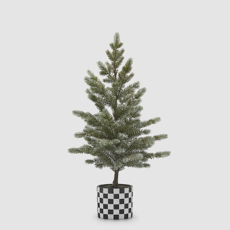 Brad artificial decorativ Pin in ghiveci, ace 3D, 78 cm, verde   - BraziPremium.ro [1]